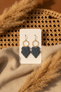 Geometric Clay Drop Earrings — Slate