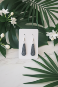Textured Clay Teardrop Earrings — Charcoal