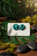 Twisted Ruffle Clay Stud Earrings — Deep Teal