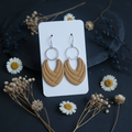 Layered Clay Drop Earrings — Mustard
