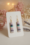 Striped Clay Bar Drop Earrings — Pastel