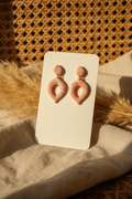Peach Marbled Earrings — Boho Background