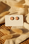 Peach Marbled Stud Earrings — Boho Background
