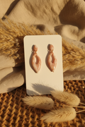 Peach Twisted Diamond Earrings — Boho Background