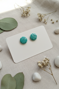 Teal Striped Stud Earrings — Boho Background